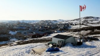 Iqaluit with Canada Flag