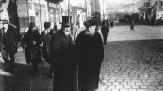 Two men take a stroll in Lviv, 1920