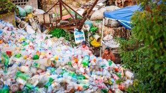 Shaoxing China trash mountain 