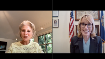 Hon Jane Harman and Senator Maggie Hassan on Zoom from the event