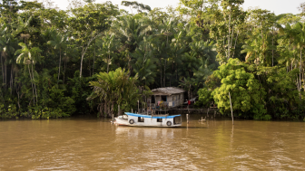 Local family home along the Amazon River, Brazil.