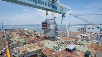 Photo of Navy ship being built