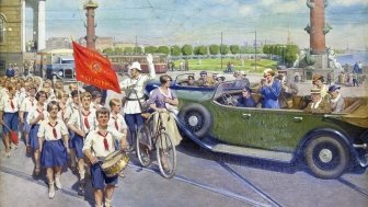 Leningrad tourists painting