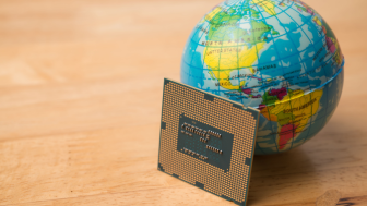 Central Processing Unit leaning against a globe