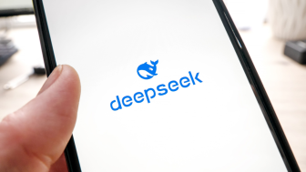 Deepseek logo on a phone screen