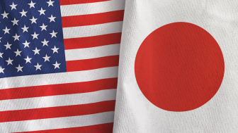 US and Japanese flags side by side