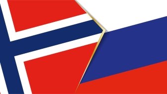 Vector image of Norwegian and Russian flags