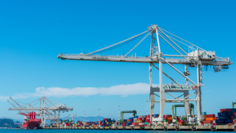 Crane at container terminal