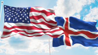 US and Iceland Flags