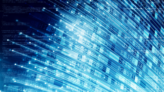 Internet data transmission via fiber optics concept