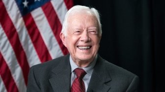 US President Jimmy Carter with Flag