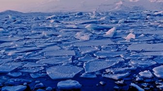 Watching breaking ice sheets in Iceland