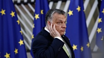 Viktor Orban, Hungary's prime minister arrives for a meeting with European Union leaders in Brussels