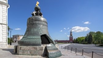 Tsar bell with Kremlin in Moscow