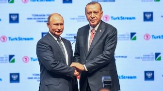 Russian President Vladimir Putin and President of Turkey Recep Tayyip Erdogan, Turkey made the opening of the Natural Gas Pipeline( turkstream) 19 NOVEMBER 2018 istanbul at Turkey