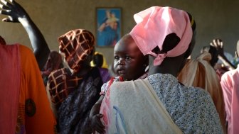 Refugees in Kakuma Refugee Camp during Sunday Mass