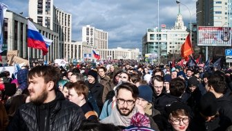 Moscow, Russia, - 10 March 2019. Rally demanding internet freedom in Russia.