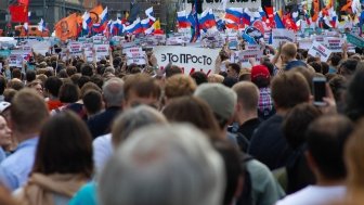 Protest rally of the Russian opposition demanding to allow independent candidates for the elections, 2019