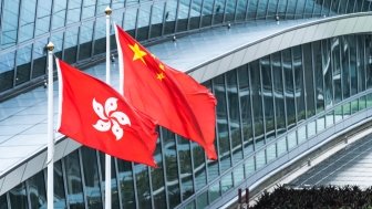 China and Hong Kong Flags