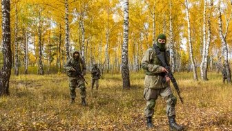 Russian military training in the woods, 2019 Moscow