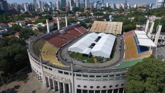 Sao Paulo Municipal Stadium with Hospital Tent COVID