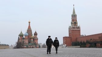 Police officers on Red Square