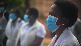 Community healthcare workers conduct door-to-door screenings for COVID-19 in Lebowakgomo, Limpopo, South Africa