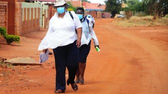 Community Healthcare Workers conduct door to door screening for COVID-19 in South Africa