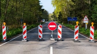 Road block at Lithuanian - Russian border