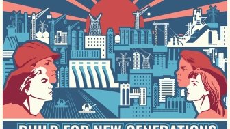 Poster reading "Build for new generations"