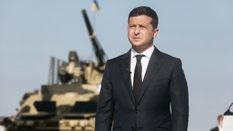 Aug. 23, 2020: President of Ukraine Volodymyr Zelensky took part in the ceremony of raising the State Flag of Ukraine at the military airfield in Vasylkiv, Kyiv region