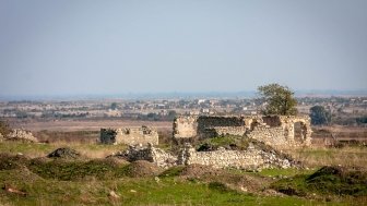 Nagorno-Karabakh, Armenia/Azerbaijan - October 22, 2017: no-man's land outsite Martakert in the of Nagorno-Karabakh