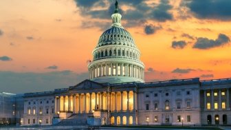 Image of the US Capitol Building at Dusk