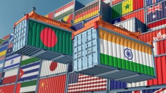 Bangladesh and Indian Flags on Containers