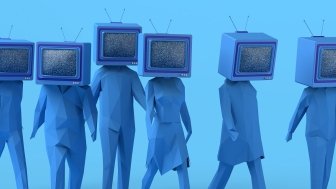 Image human bodies with TV heads