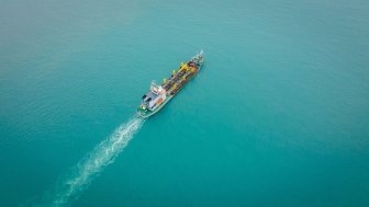 Cargo ship on water