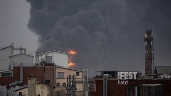 Power plant in Lviv after Russian attack