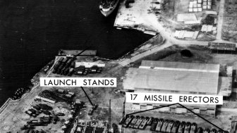 US reconnaissance photo of Soviet missile site at Mariel Naval Port, Cuba, November 8, 1962