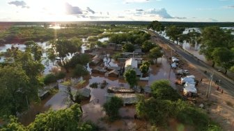 Houses submerged in water during heavy rains, floods in Kenya