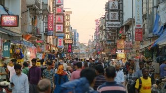 Paharganj market street in Delhi