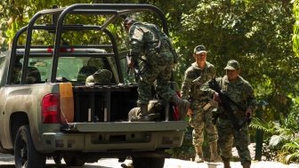 Mexican army soldiers in Chiapas, Mexico