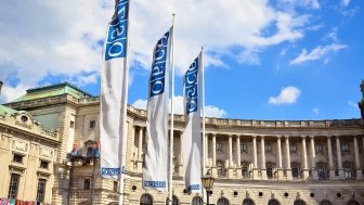 OSCE flags in Vienna