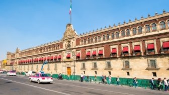 The National Palace next to the Zocalo in Mexico City