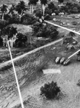 U.S. reconnaissance photograph of Soviet missile sites on Cuba, 1962.