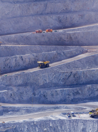 Big trucks and machinery at Chuquicamata.