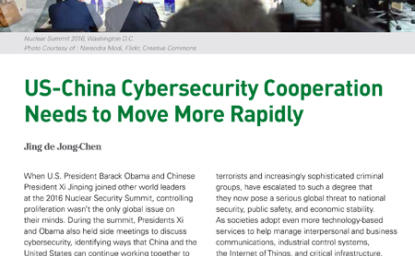 U.S.-China Cybersecurity Cooperation Needs to Move More Rapidly