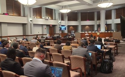 Shot of the Office of the USTR prior to giving testimony