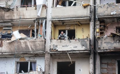 Bombed apartment in Ukraine