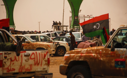 Soldiers rest after a fight with government forces. Camp of the Rebels of the anti-Gaddafi coalition. Ajdabiya, Libya, April 7, 2011