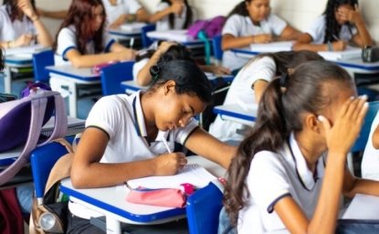 Public school students in class in Aquidabã, Sergipe, Brazil.